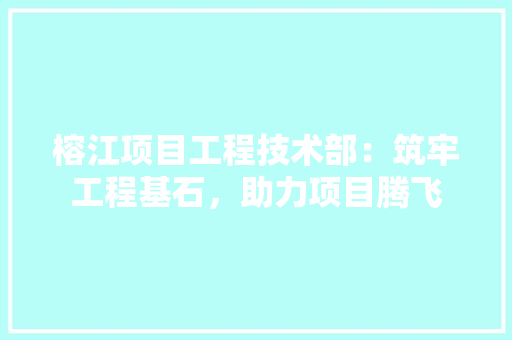 榕江项目工程技术部：筑牢工程基石，助力项目腾飞 室内设计