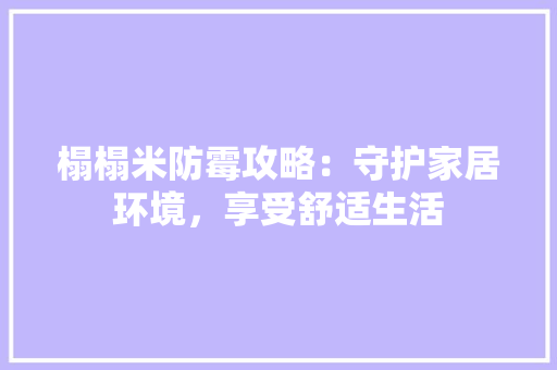 榻榻米防霉攻略：守护家居环境，享受舒适生活 室内设计