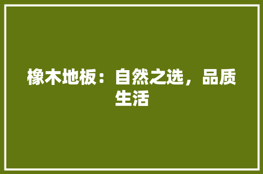 橡木地板：自然之选，品质生活 室内设计