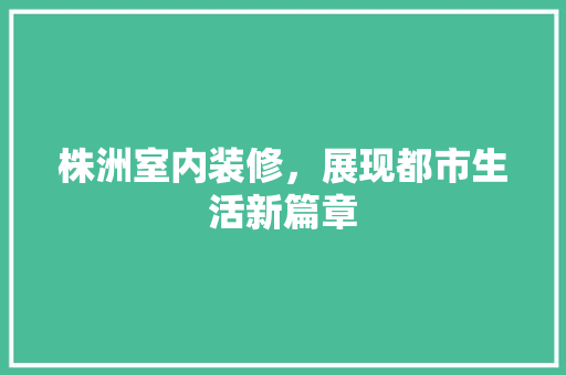 株洲室内装修，展现都市生活新篇章 室内设计
