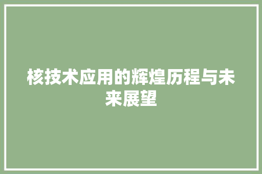 核技术应用的辉煌历程与未来展望 室内设计