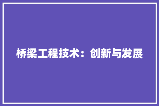 桥梁工程技术：创新与发展 室内设计