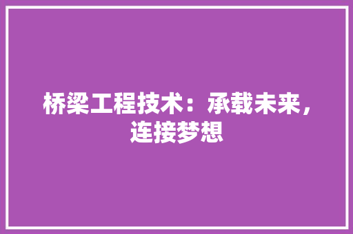 桥梁工程技术：承载未来，连接梦想 室内设计