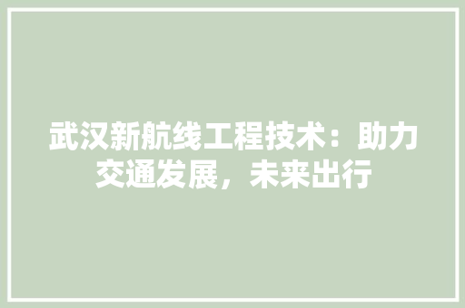 武汉新航线工程技术：助力交通发展，未来出行 室内设计