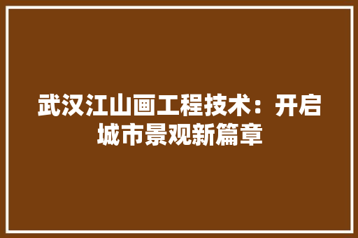 武汉江山画工程技术：开启城市景观新篇章