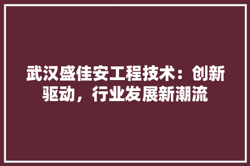 武汉盛佳安工程技术：创新驱动，行业发展新潮流 室内设计