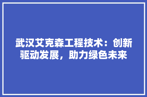 武汉艾克森工程技术：创新驱动发展，助力绿色未来 室内设计