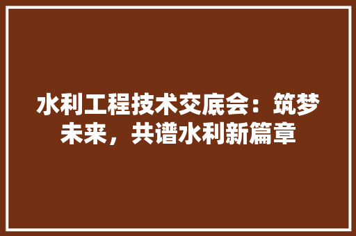水利工程技术交底会：筑梦未来，共谱水利新篇章 室内设计