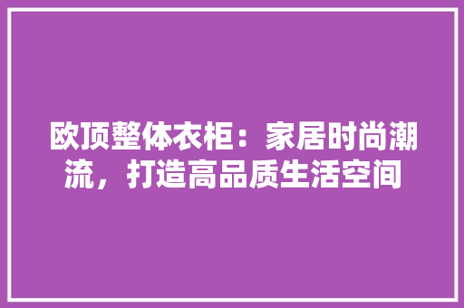 欧顶整体衣柜：家居时尚潮流，打造高品质生活空间 室内设计