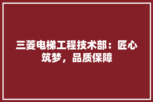 三菱电梯工程技术部：匠心筑梦，品质保障 中式风格装饰