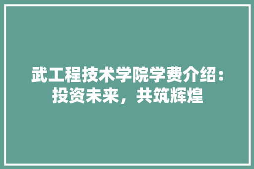 武工程技术学院学费介绍：投资未来，共筑辉煌 室内设计