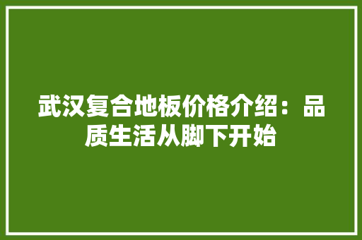 武汉复合地板价格介绍：品质生活从脚下开始