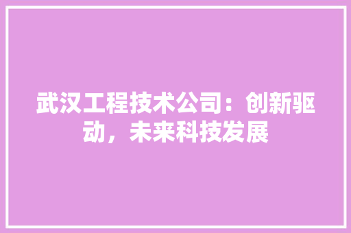 武汉工程技术公司：创新驱动，未来科技发展 室内设计
