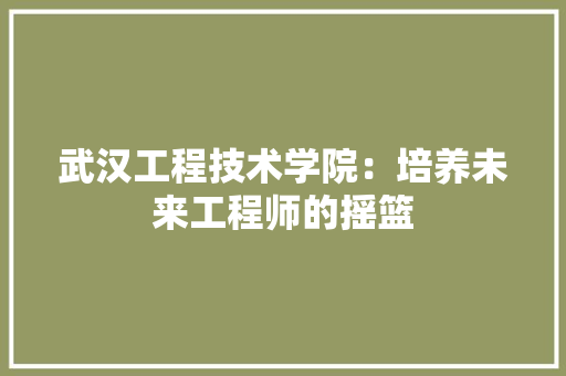 武汉工程技术学院：培养未来工程师的摇篮 室内设计