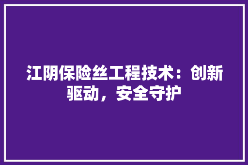 江阴保险丝工程技术：创新驱动，安全守护 室内设计