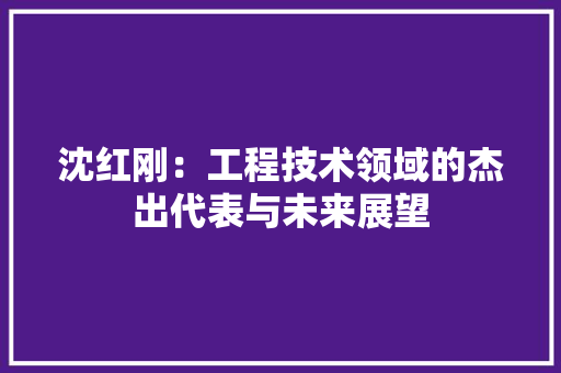 沈红刚：工程技术领域的杰出代表与未来展望 室内设计
