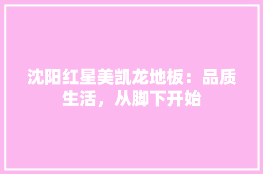 沈阳红星美凯龙地板：品质生活，从脚下开始