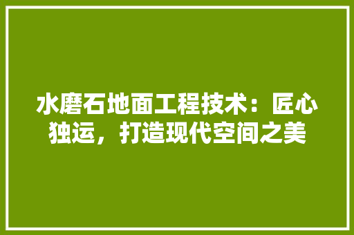 水磨石地面工程技术：匠心独运，打造现代空间之美 室内设计