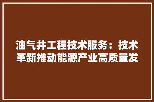 油气井工程技术服务：技术革新推动能源产业高质量发展 室内设计