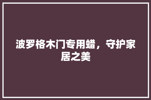 波罗格木门专用蜡，守护家居之美 室内设计