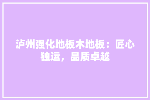 泸州强化地板木地板：匠心独运，品质卓越 室内设计