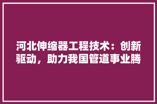 河北伸缩器工程技术：创新驱动，助力我国管道事业腾飞 室内设计