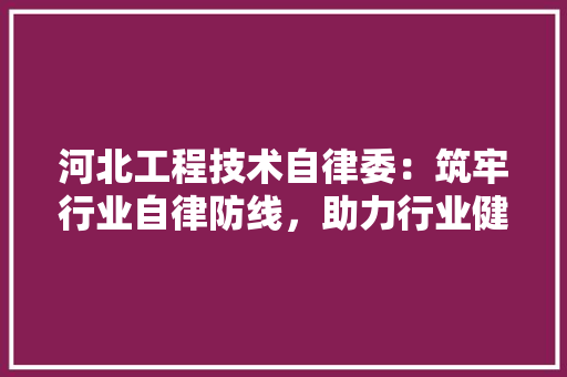 河北工程技术自律委：筑牢行业自律防线，助力行业健康发展 室内设计