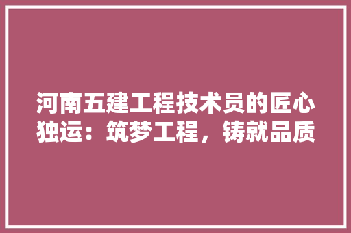 河南五建工程技术员的匠心独运：筑梦工程，铸就品质 室内设计