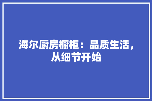 海尔厨房橱柜：品质生活，从细节开始 室内设计