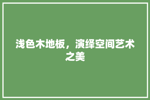 浅色木地板，演绎空间艺术之美 室内设计