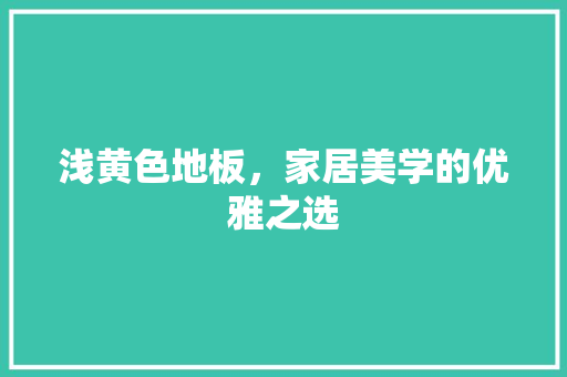 浅黄色地板，家居美学的优雅之选 室内设计