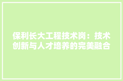 保利长大工程技术岗：技术创新与人才培养的完美融合 家居装修
