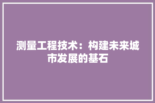 测量工程技术：构建未来城市发展的基石 室内设计