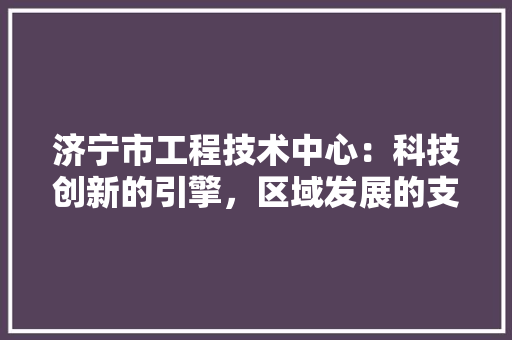 济宁市工程技术中心：科技创新的引擎，区域发展的支柱 室内设计