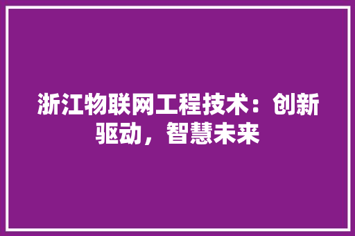 浙江物联网工程技术：创新驱动，智慧未来 室内设计