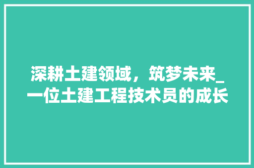 深耕土建领域，筑梦未来_一位土建工程技术员的成长之路 室内设计