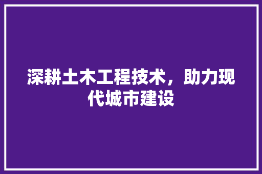 深耕土木工程技术，助力现代城市建设 室内设计