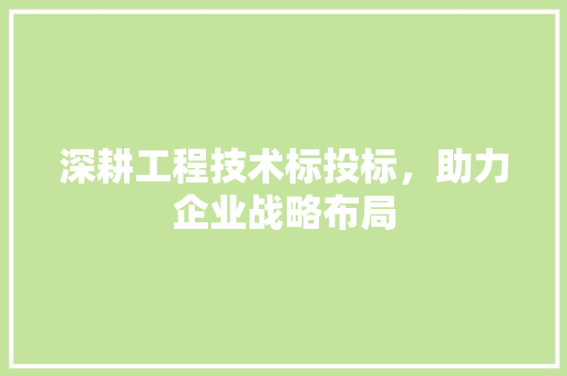 深耕工程技术标投标，助力企业战略布局 室内设计