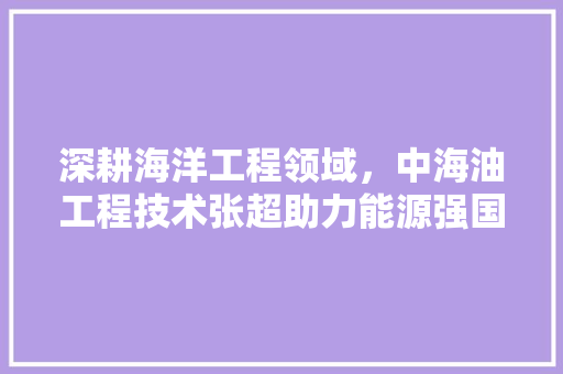 深耕海洋工程领域，中海油工程技术张超助力能源强国梦想 室内设计