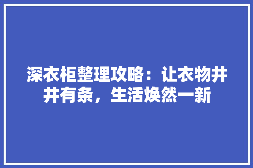 深衣柜整理攻略：让衣物井井有条，生活焕然一新 室内设计