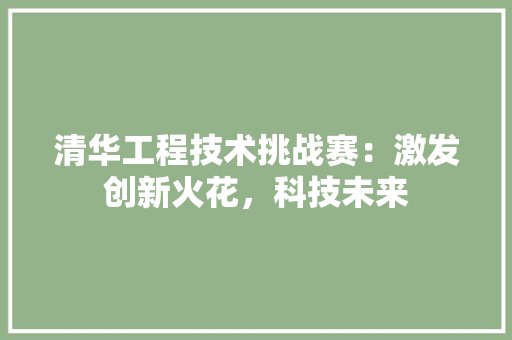 清华工程技术挑战赛：激发创新火花，科技未来 室内设计