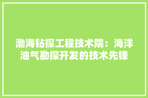 渤海钻探工程技术院：海洋油气勘探开发的技术先锋 室内设计