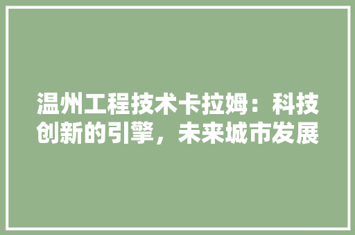 温州工程技术卡拉姆：科技创新的引擎，未来城市发展 室内设计