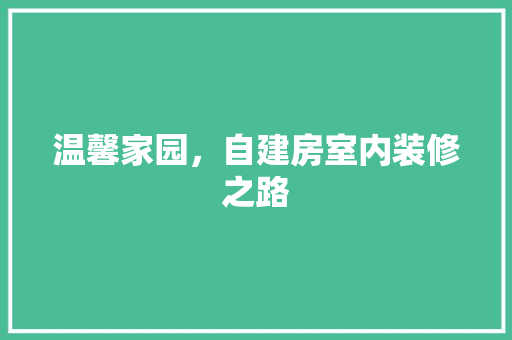 温馨家园，自建房室内装修之路 室内设计