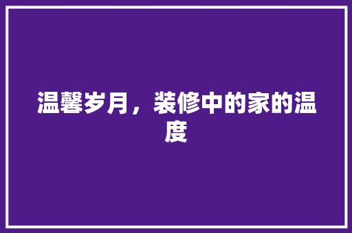 温馨岁月，装修中的家的温度 室内设计