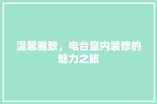 温馨雅致，电台室内装修的魅力之旅 室内设计