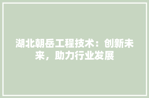 湖北朝岳工程技术：创新未来，助力行业发展 室内设计
