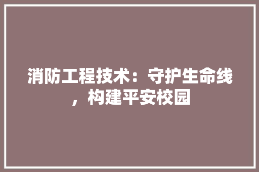消防工程技术：守护生命线，构建平安校园 室内设计