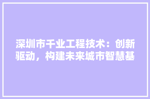 深圳市千业工程技术：创新驱动，构建未来城市智慧基石 室内设计