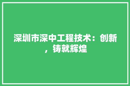 深圳市深中工程技术：创新，铸就辉煌 室内设计